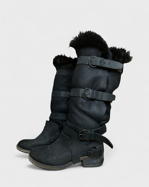 All Saints Bottes cuir et fourrure, 38