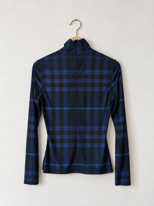 Haut stretch col montant Carreaux bleus Burberry , M