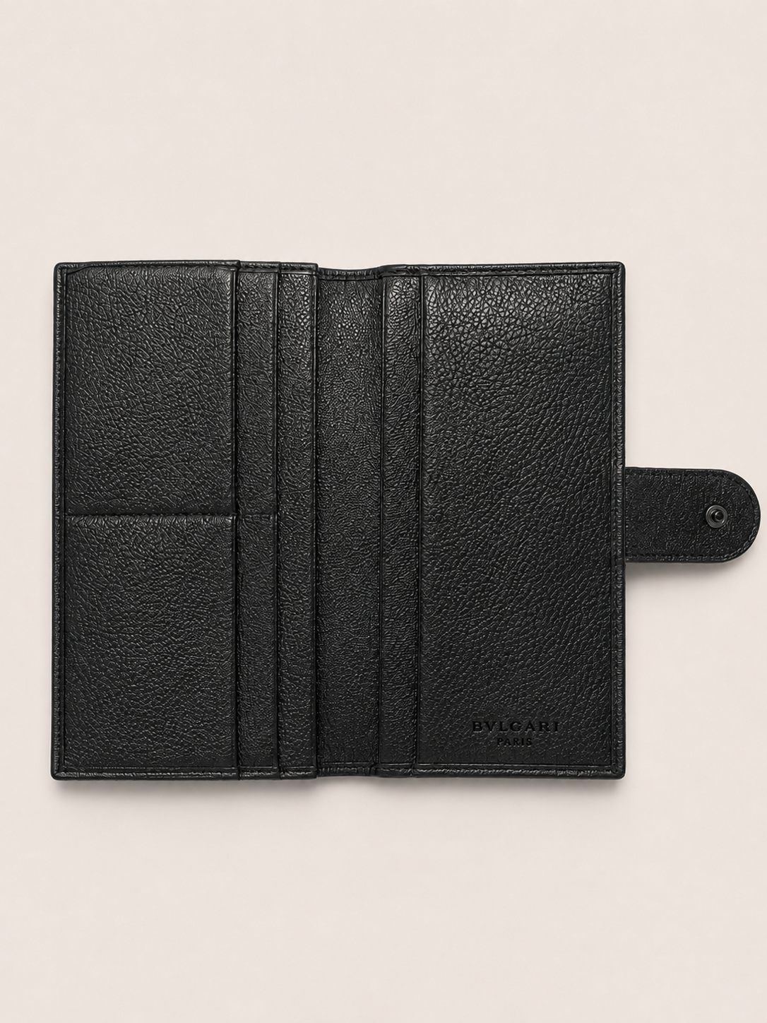 Portefeuille cuir noir Bvlgari