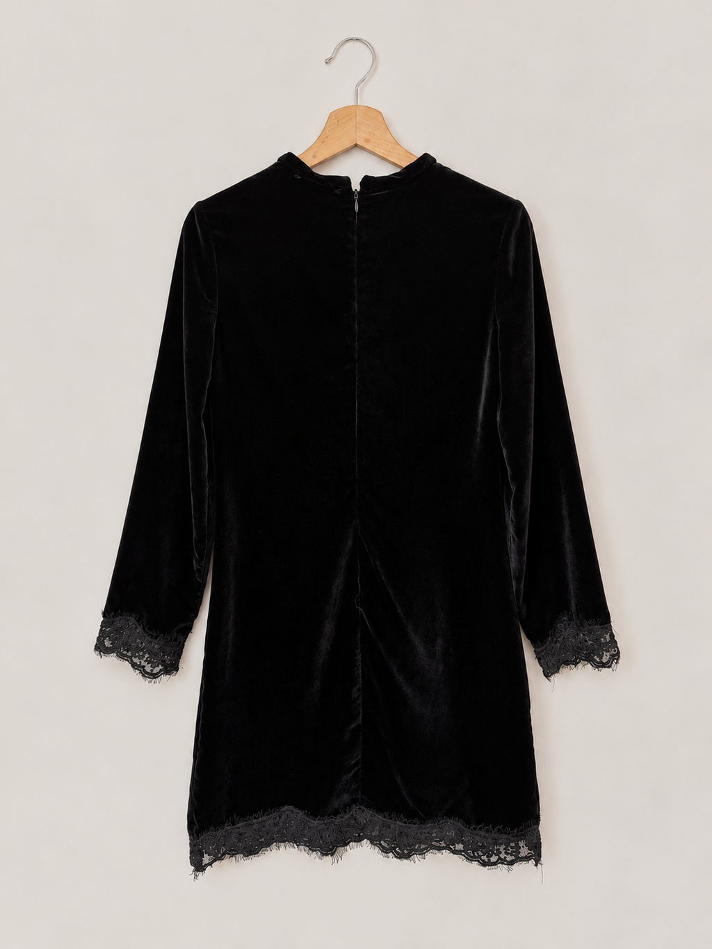 Sandro Black Velvet Lace Dress