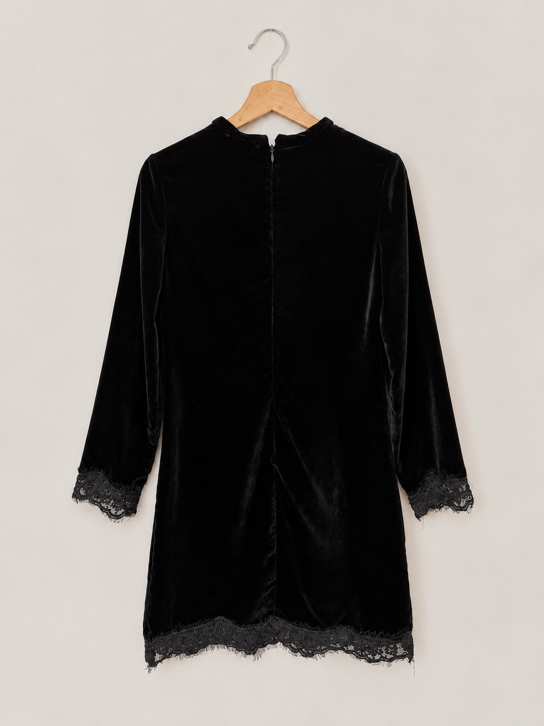 Sandro Black Velvet Lace Dress