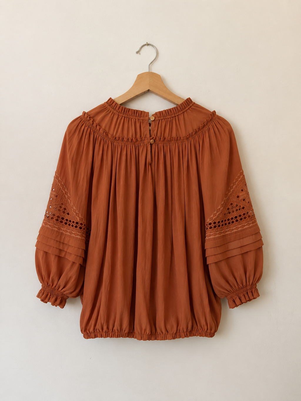 Ramy Brook terra cotta silk blouse