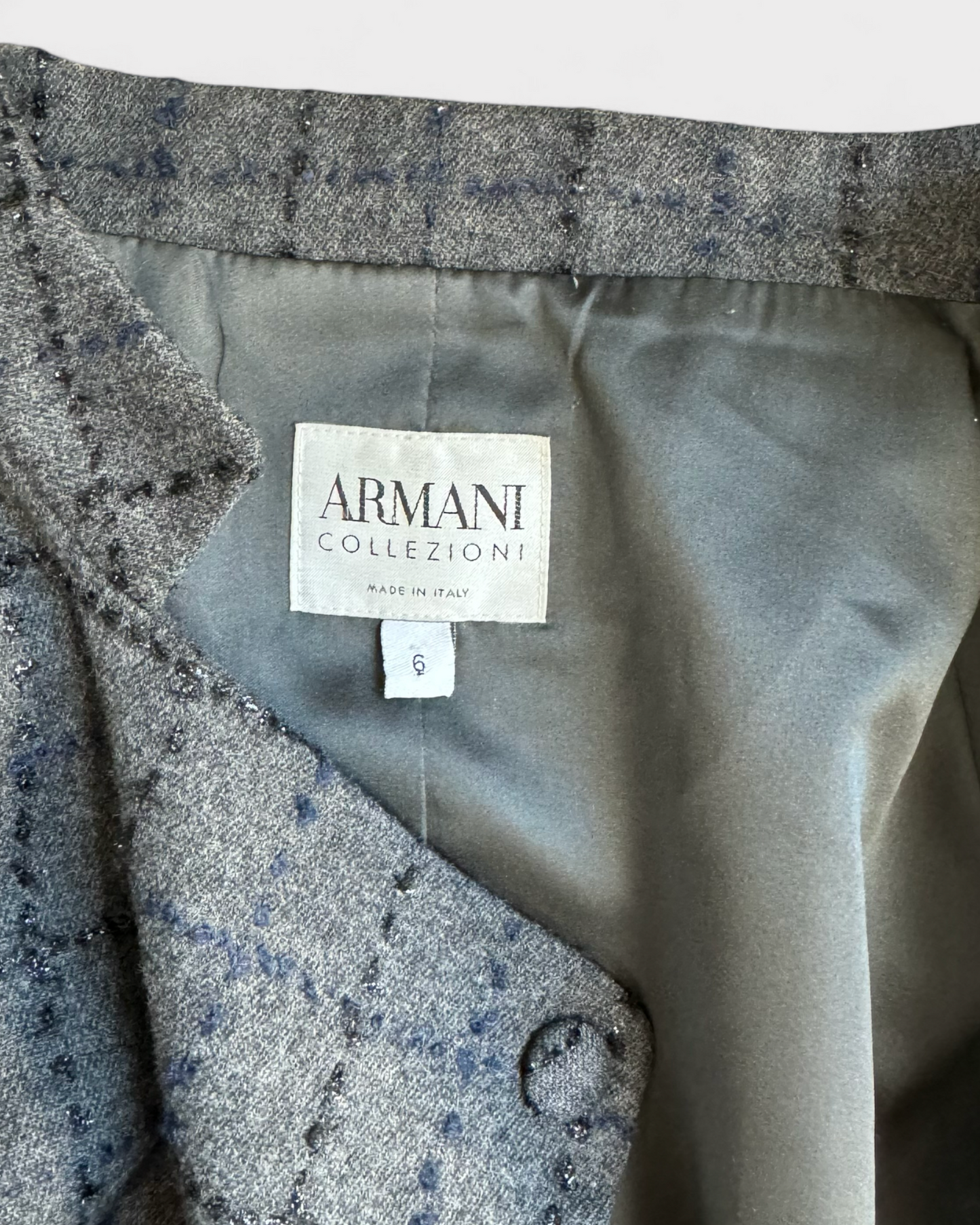 Veste grise carreaux brillant Armani