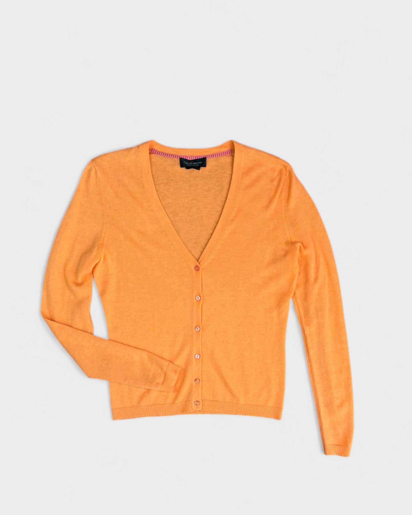 Cardi 100% cashmere Orange Lord & taylor