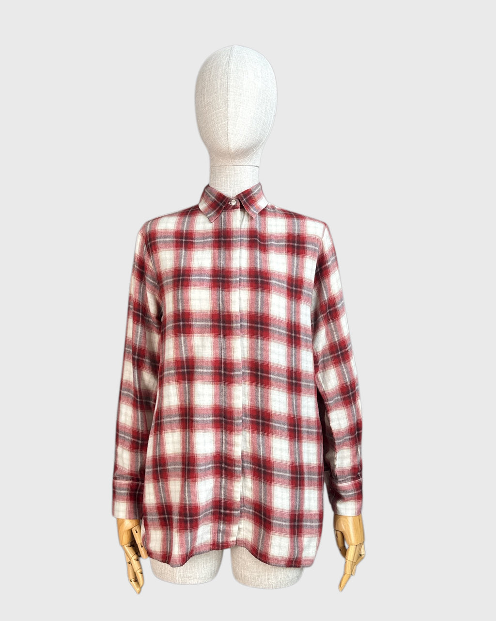 Chemise à carreaux rouge et blanc Maje, taille 1