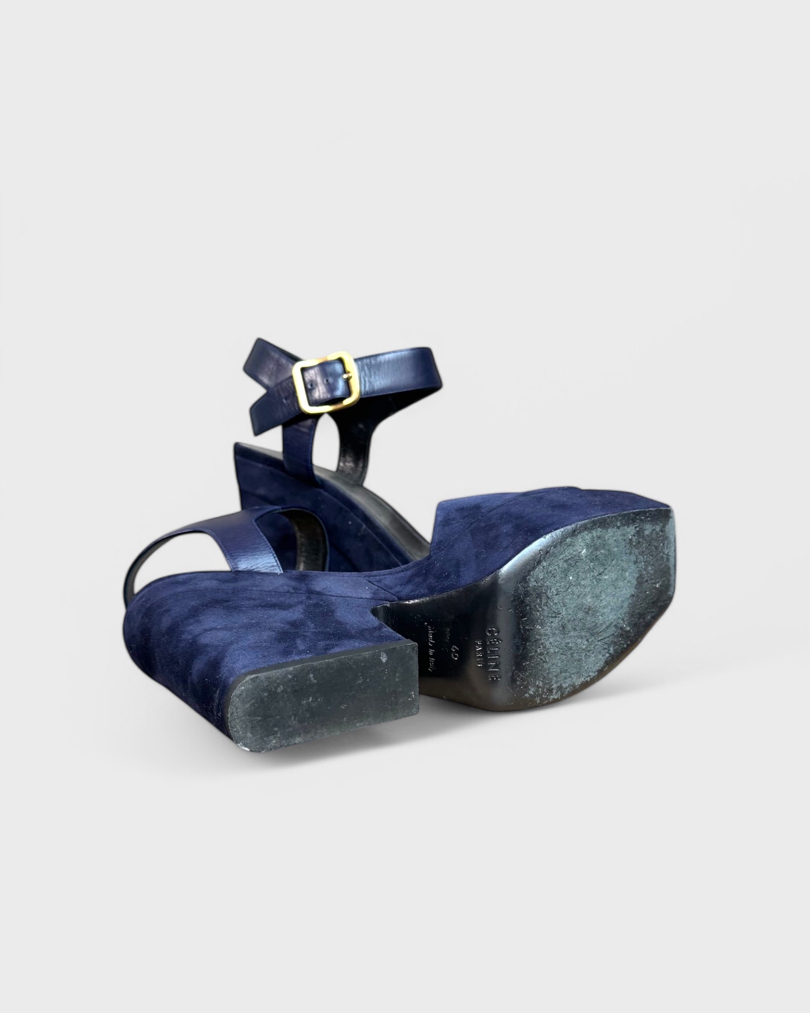 Sandales plateforme bleu nuit Céline , 40