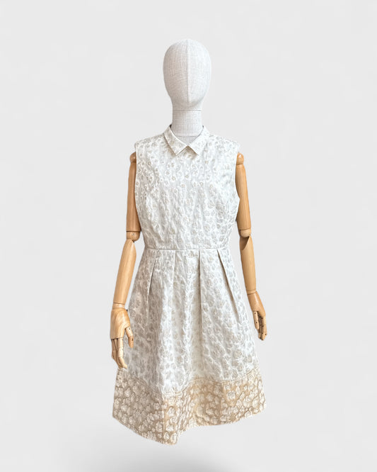 Robe brodée Erin Fetherston ivoire/doré, 12
