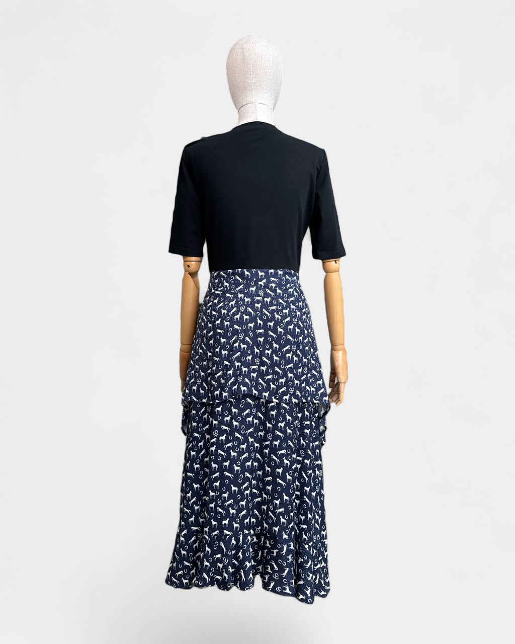 Robe t-shirt chevaux Noir/bleu/blanc Maje , 40