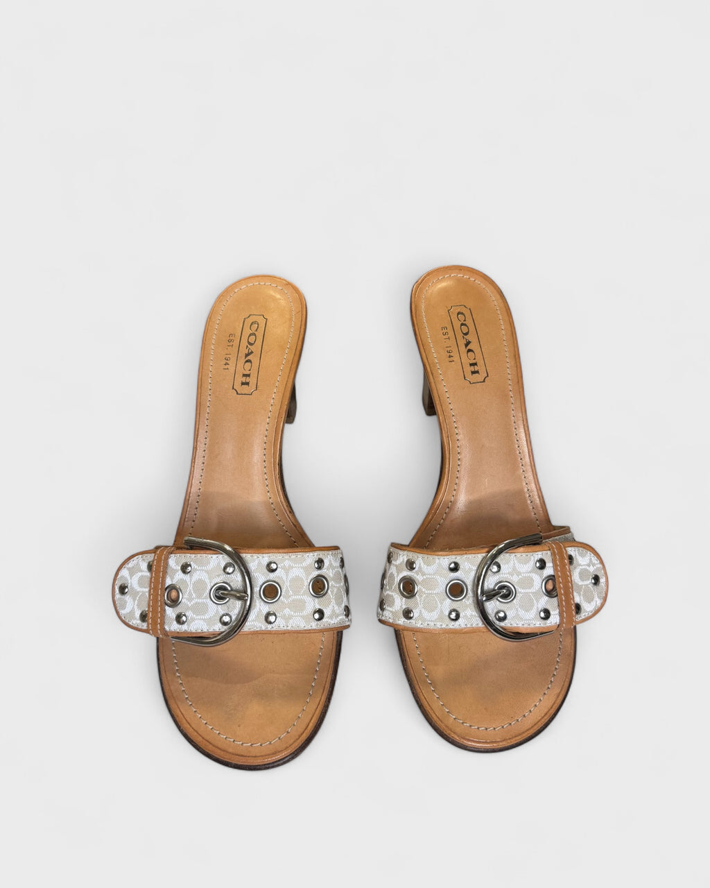 Talons boucle Beige Coach , 7.5