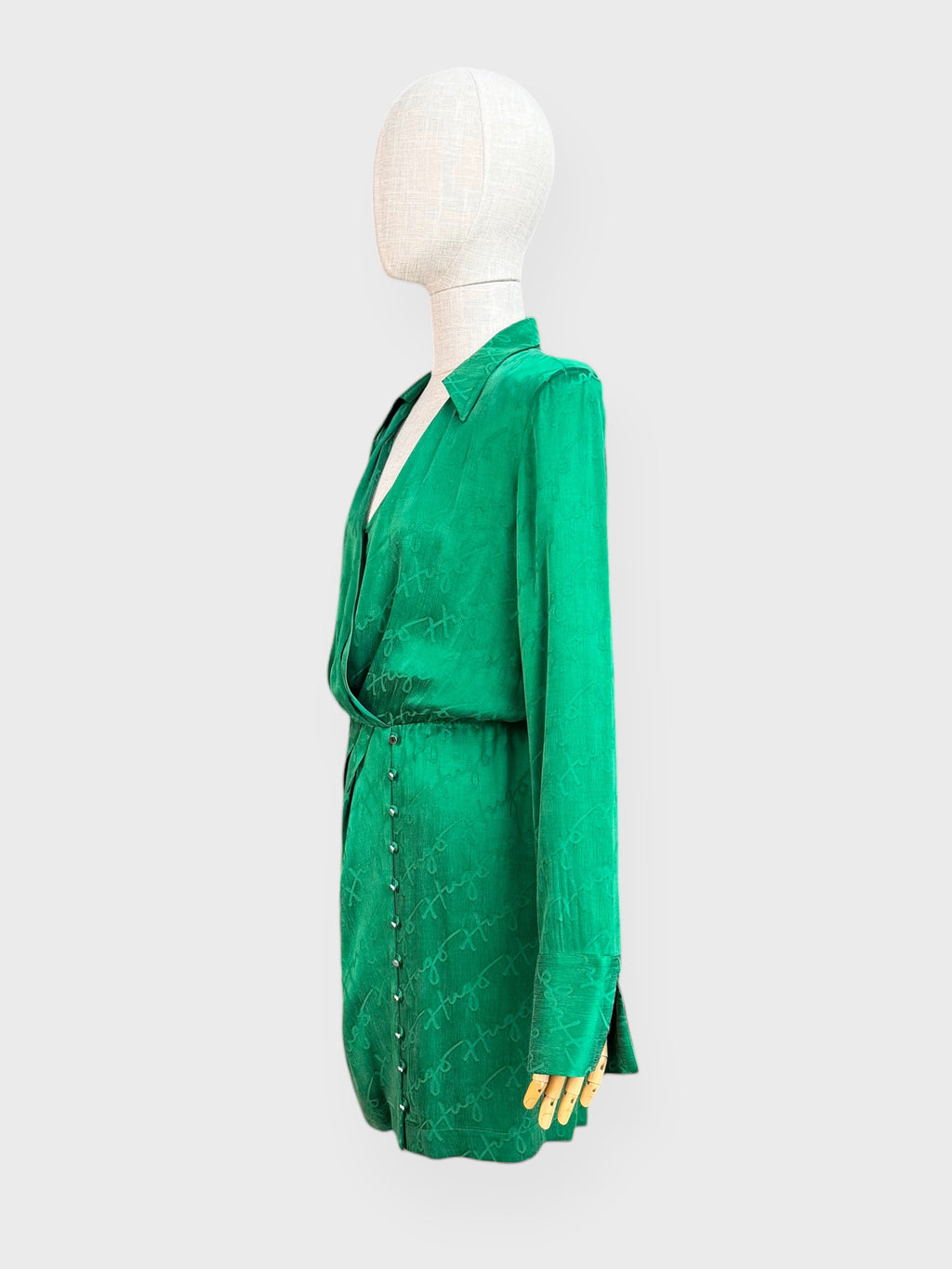 Robe cache-cœur verte Hugo Boss, taille 10