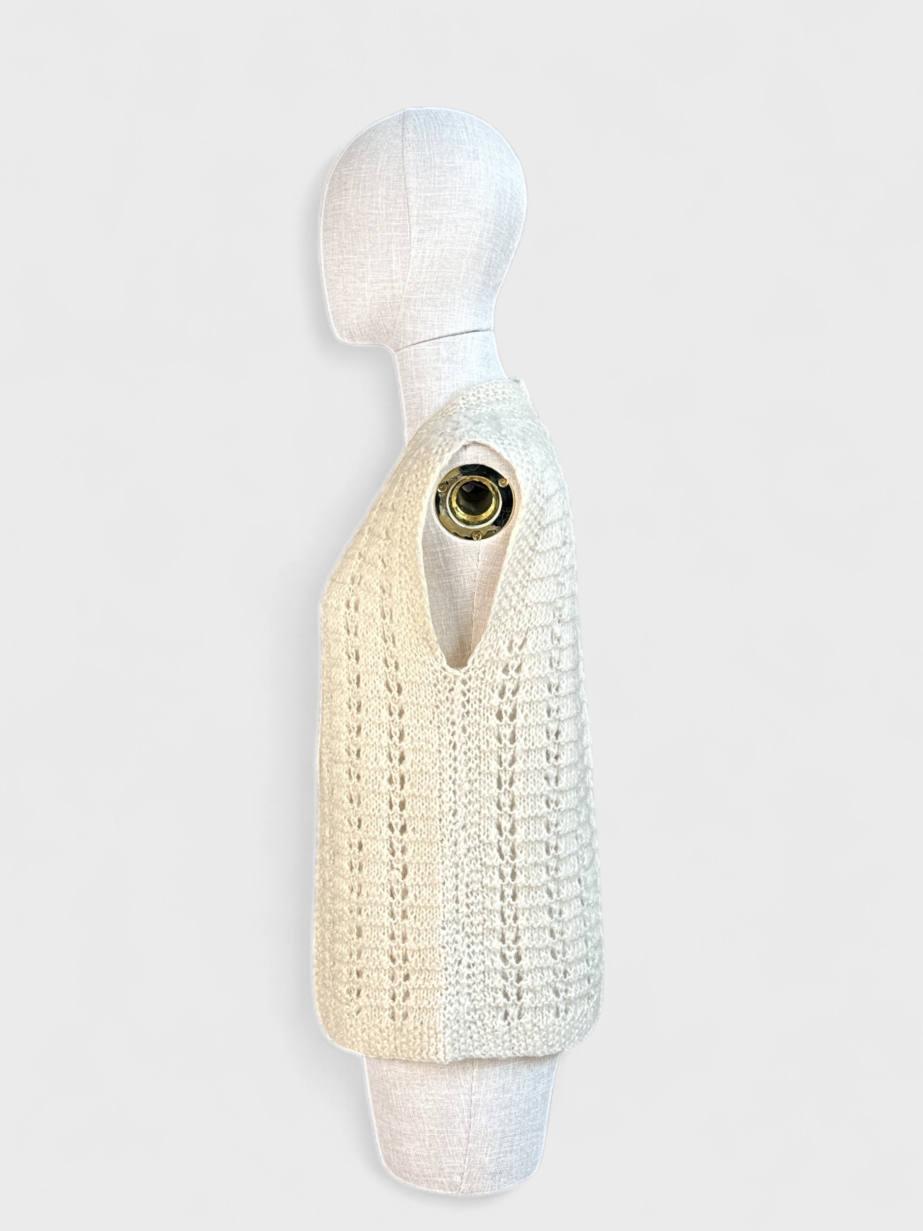 Débardeur tricot Blanc crème