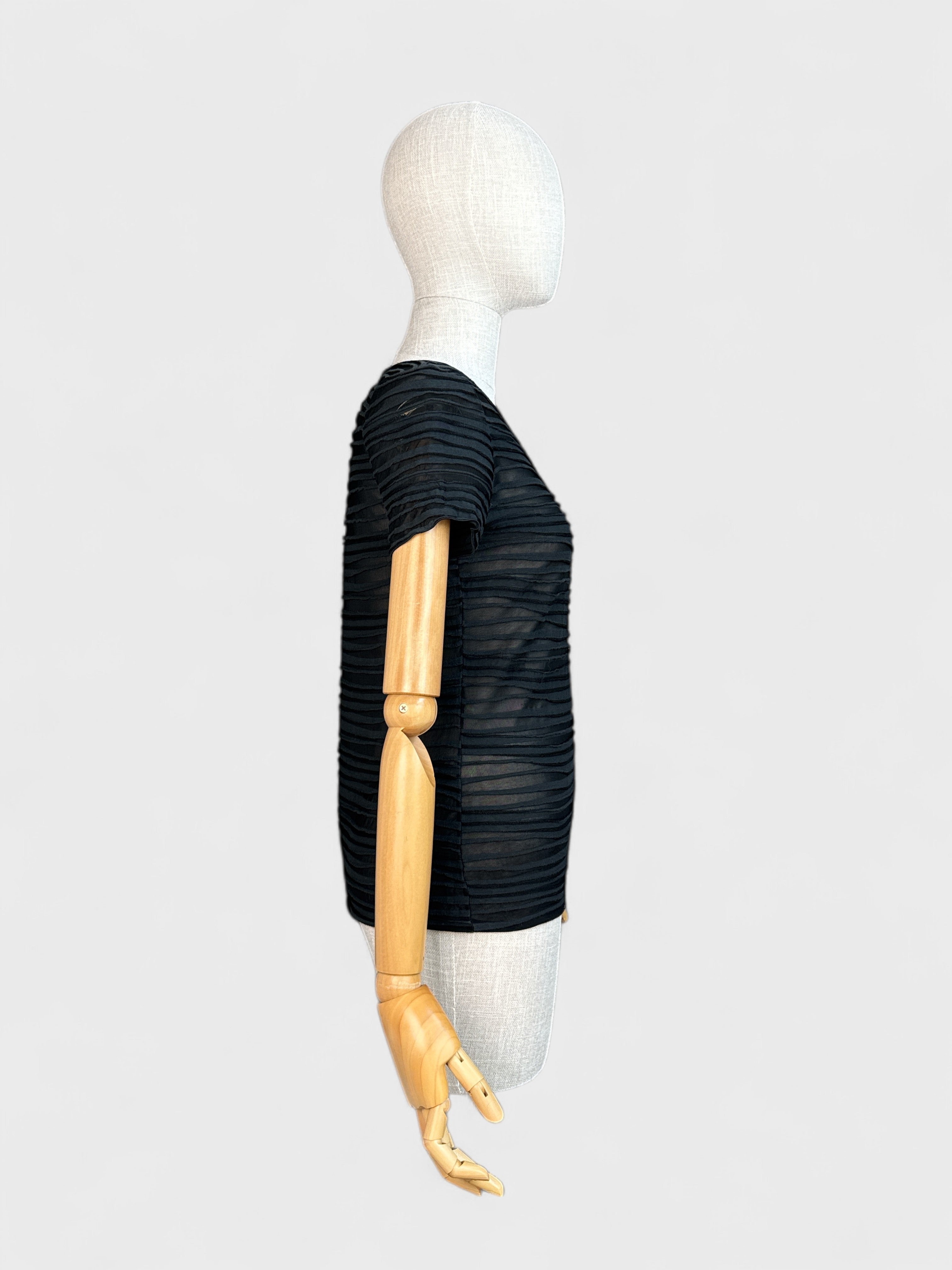 T-shirt noir texturé Armani Collezioni, taille 4