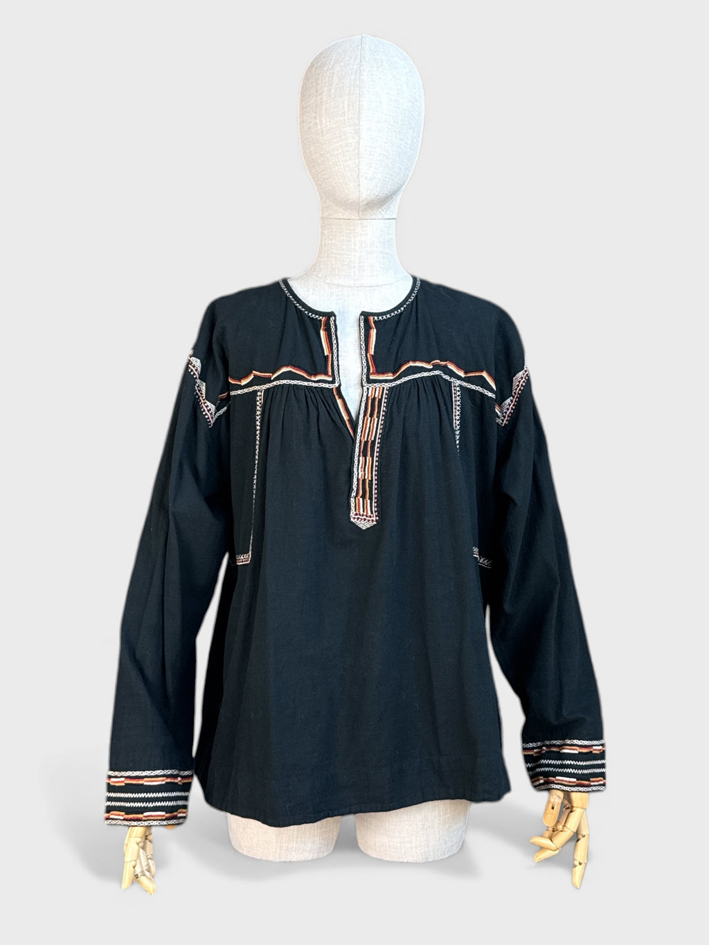 Blouse brodée 100% coton Noir/marron/orange/blanc Isabel Marant étoile