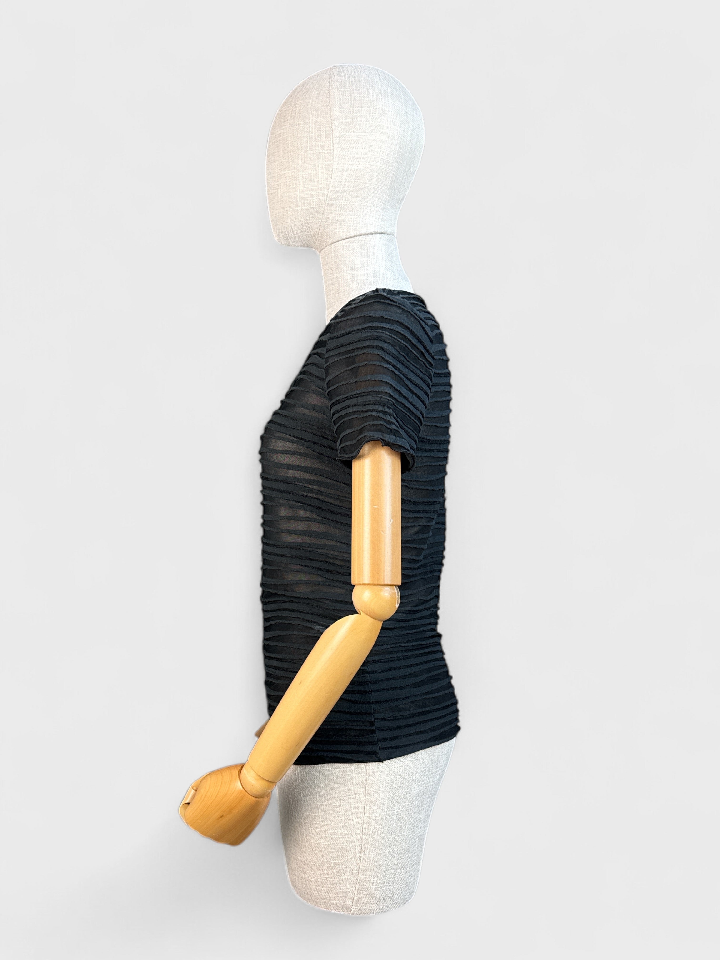 T-shirt noir texturé Armani Collezioni, taille 4