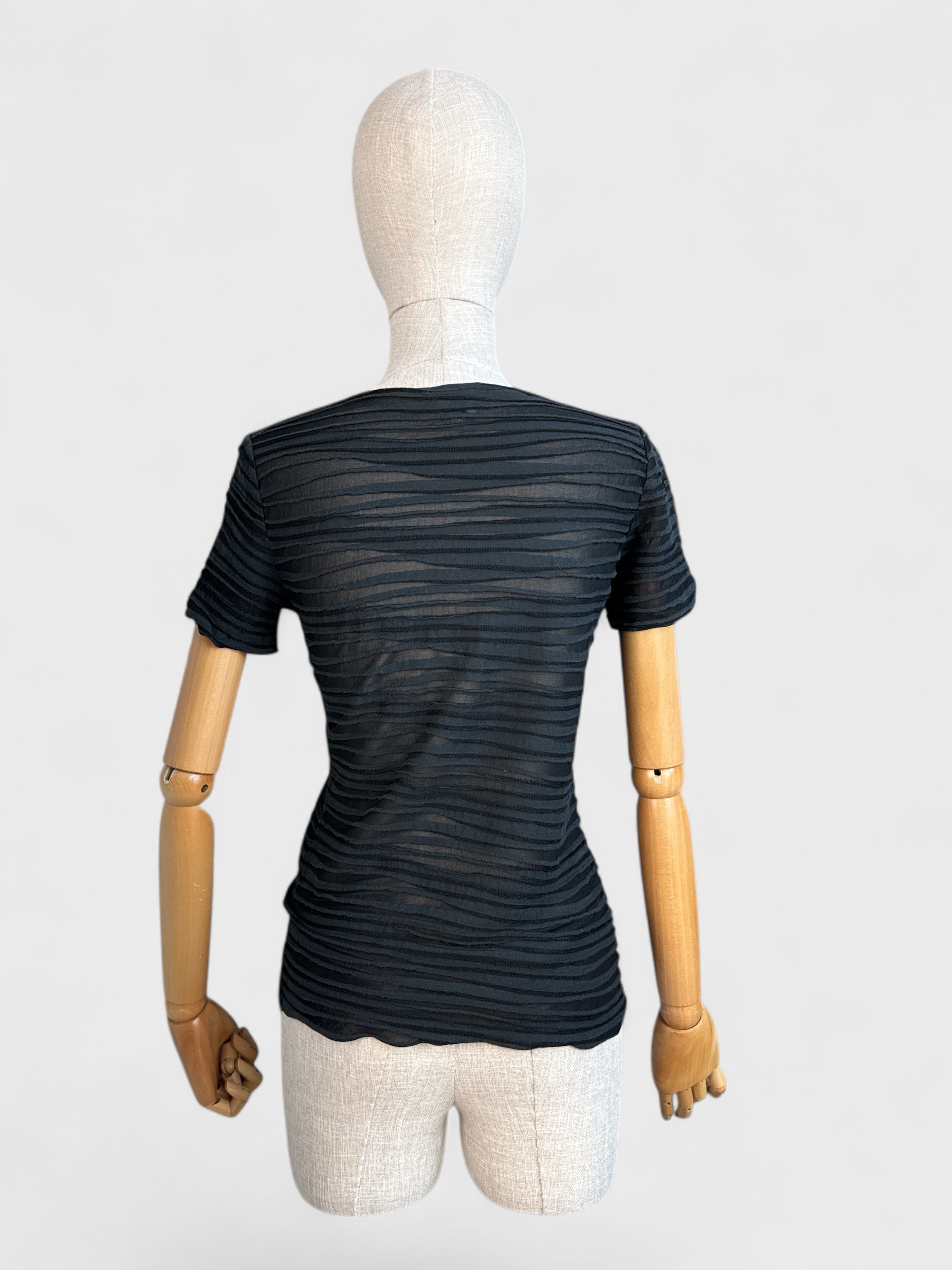 T-shirt noir texturé Armani Collezioni, taille 4