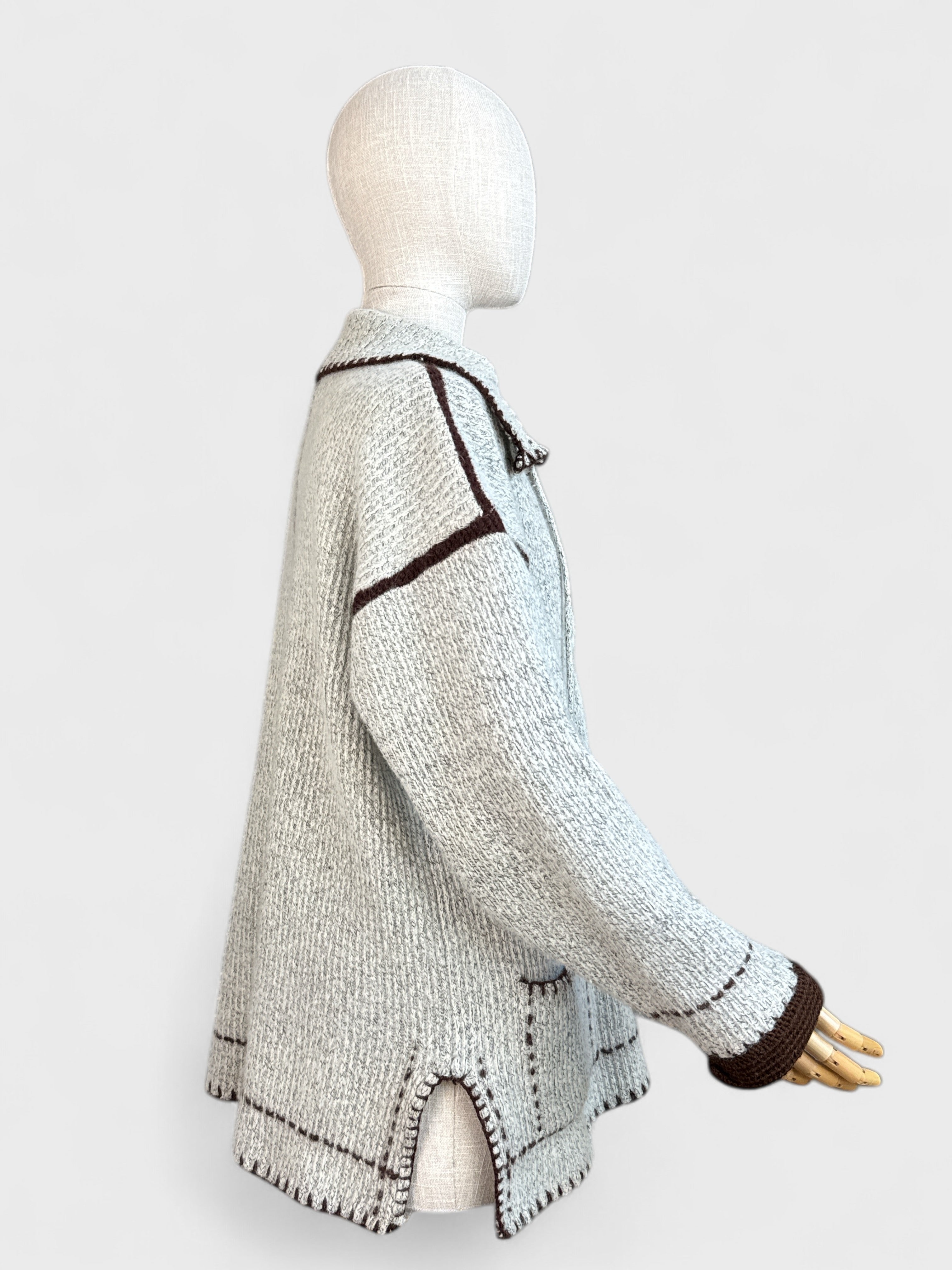 Pull tricot avec poches Gris marron Gold dream , L