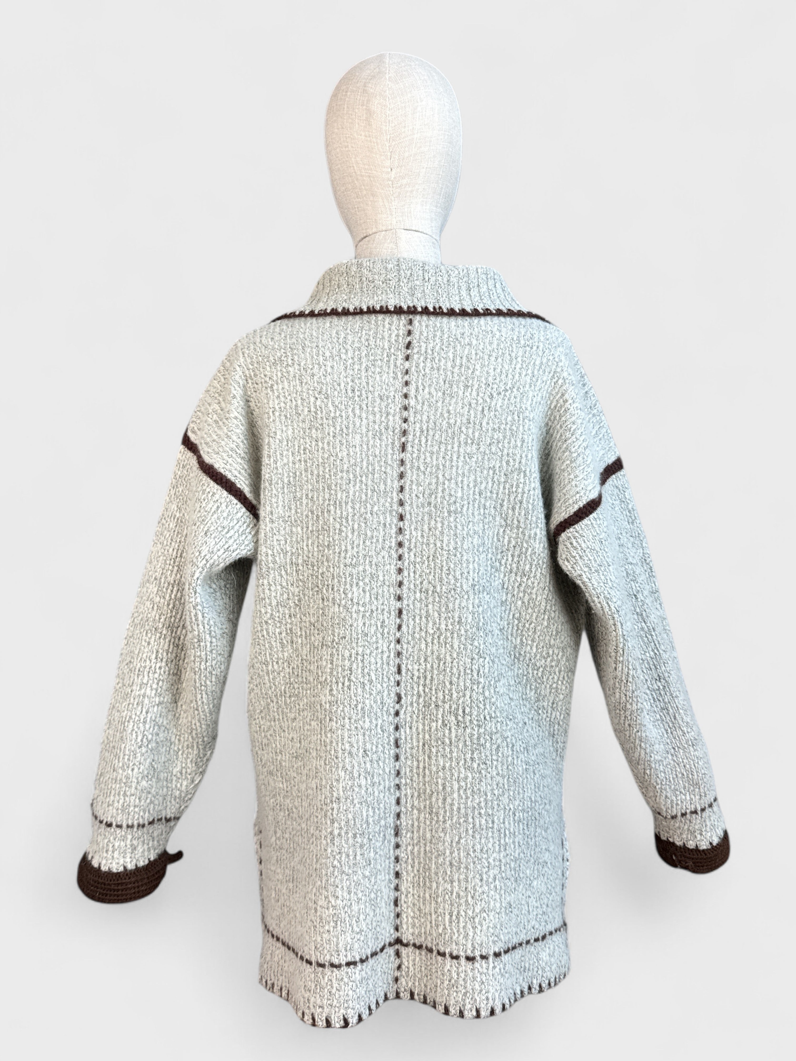 Pull tricot avec poches Gris marron Gold dream , L