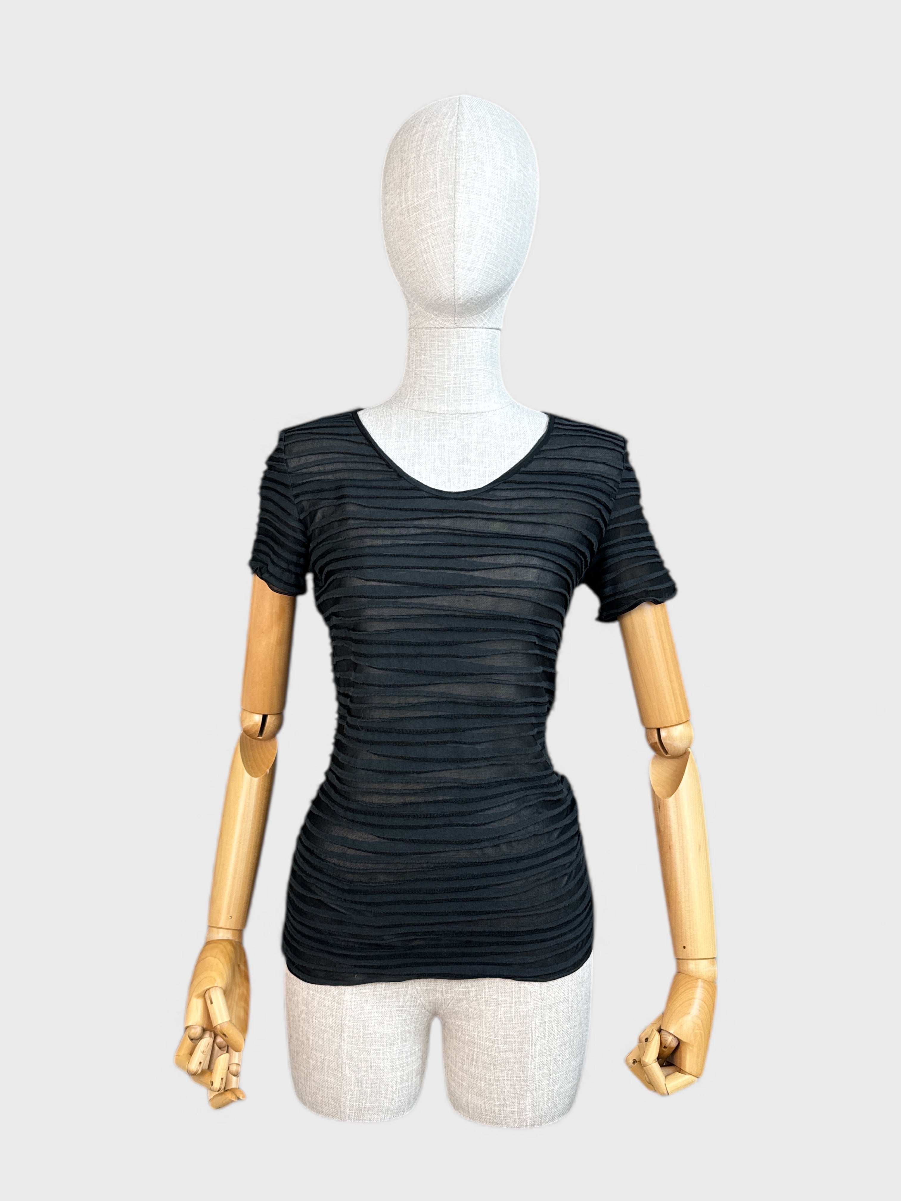 T-shirt noir texturé Armani Collezioni, taille 4